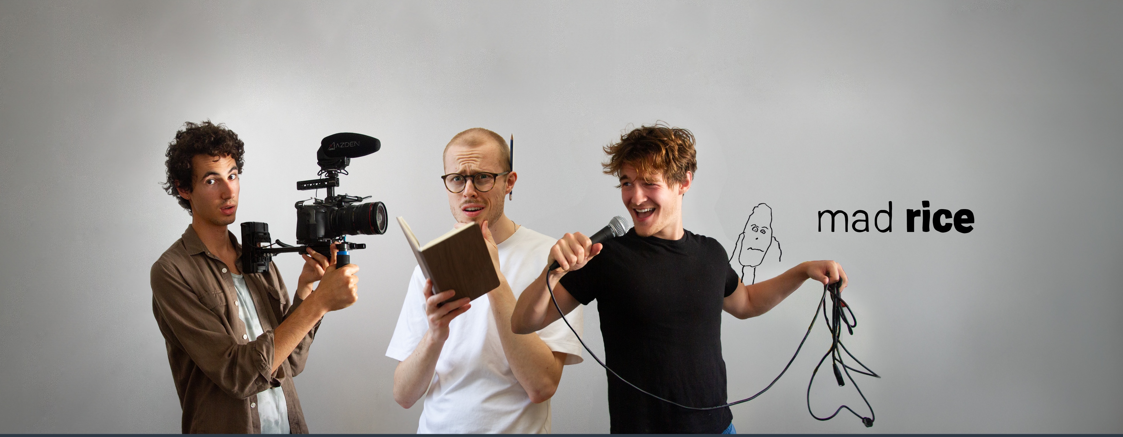 Dylan, Matthew and McKay in the studio